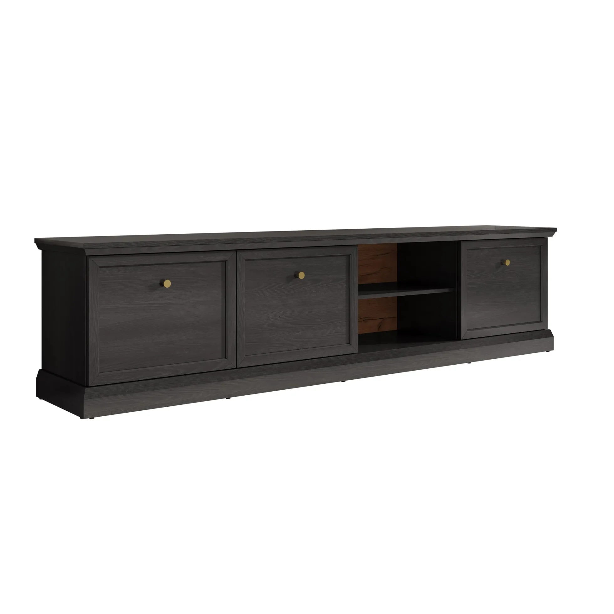 Leroy - TV-Meubel - Zwart eiken - 206x40x51 cm