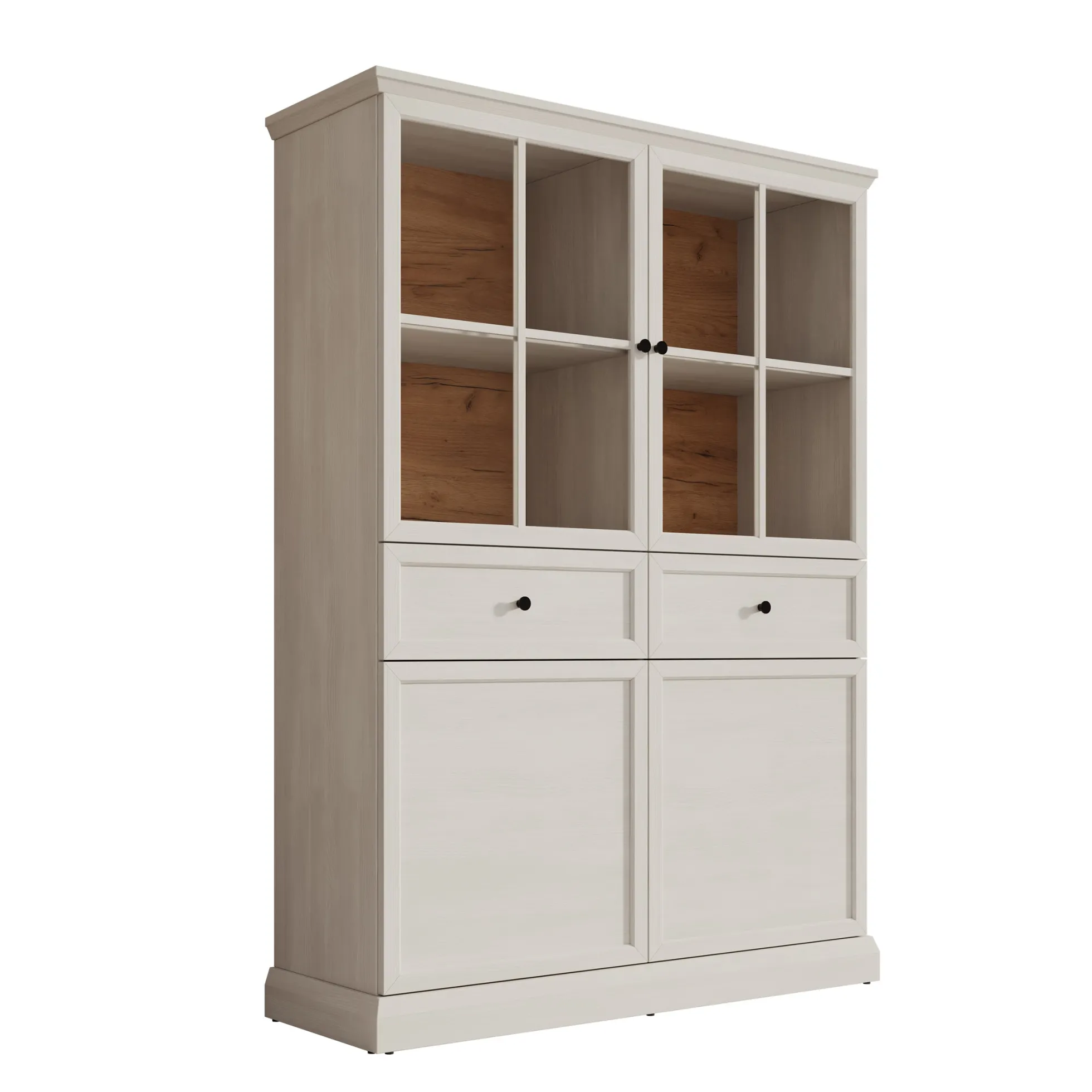 Leroy - Vitrinekast - Wit - 114x40x161 cm