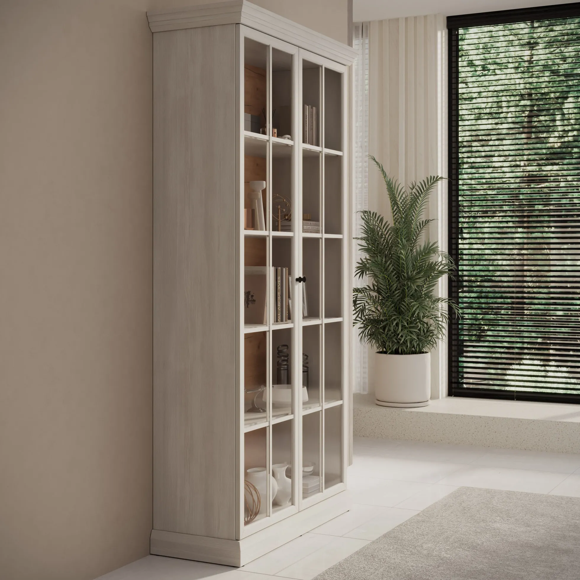 Leroy - Vitrinekast - Wit - 102x41x199 cm