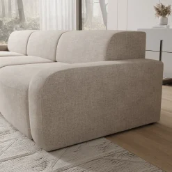 Liftado - Hoekbank 3-zits met chaise longue - Stof beige - Links