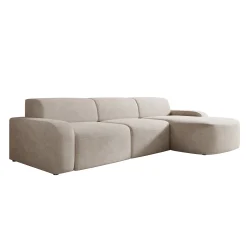 Liftado - Hoekbank 3-zits met chaise longue - Stof beige - Rechts