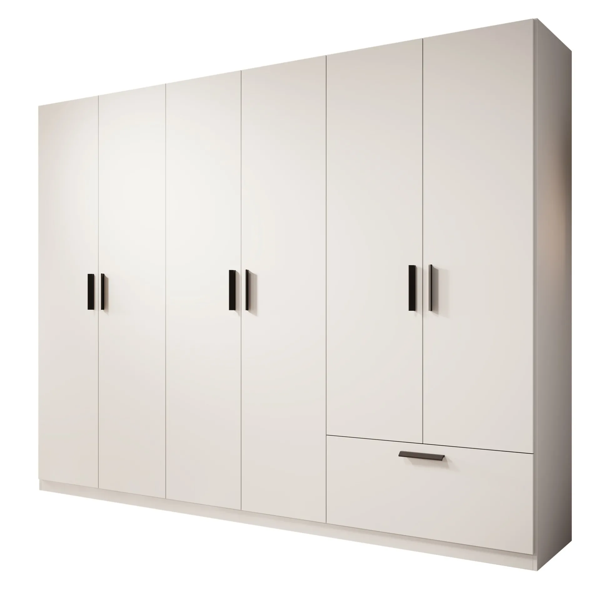 Lillian - Kledingkast 6-deurs - Wit - 270x54x210 cm