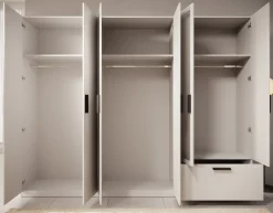 Lillian - Kledingkast met lade - Wit - 270x54x210 cm