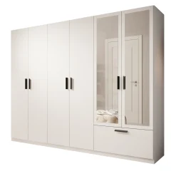 Lillian - Kledingkast met lade - Wit - 270x54x210 cm