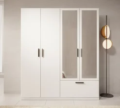 Lillian - Kledingkast met lade - Wit - 180x54x210 cm