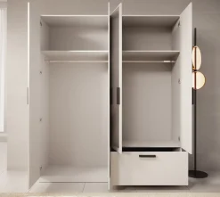 Lillian - Kledingkast met lade - Wit - 180x54x210 cm