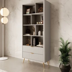 Lima - Boekenkast - Beige - 88x38x194 cm