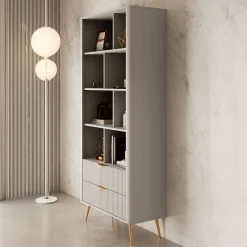 Lima - Boekenkast - Beige - 88x38x194 cm