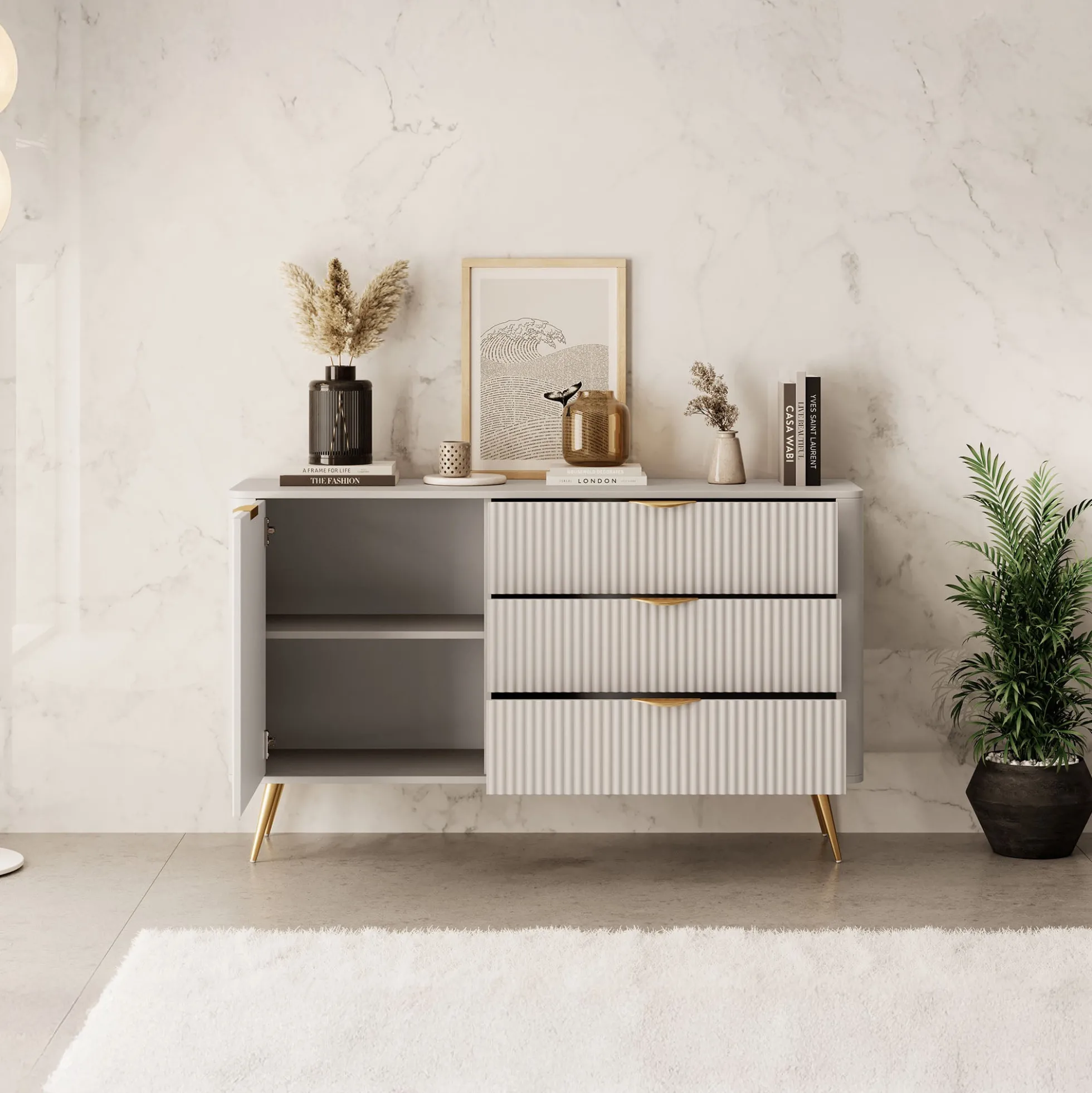 Lima - Dressoir - Beige - 138x38x81 cm