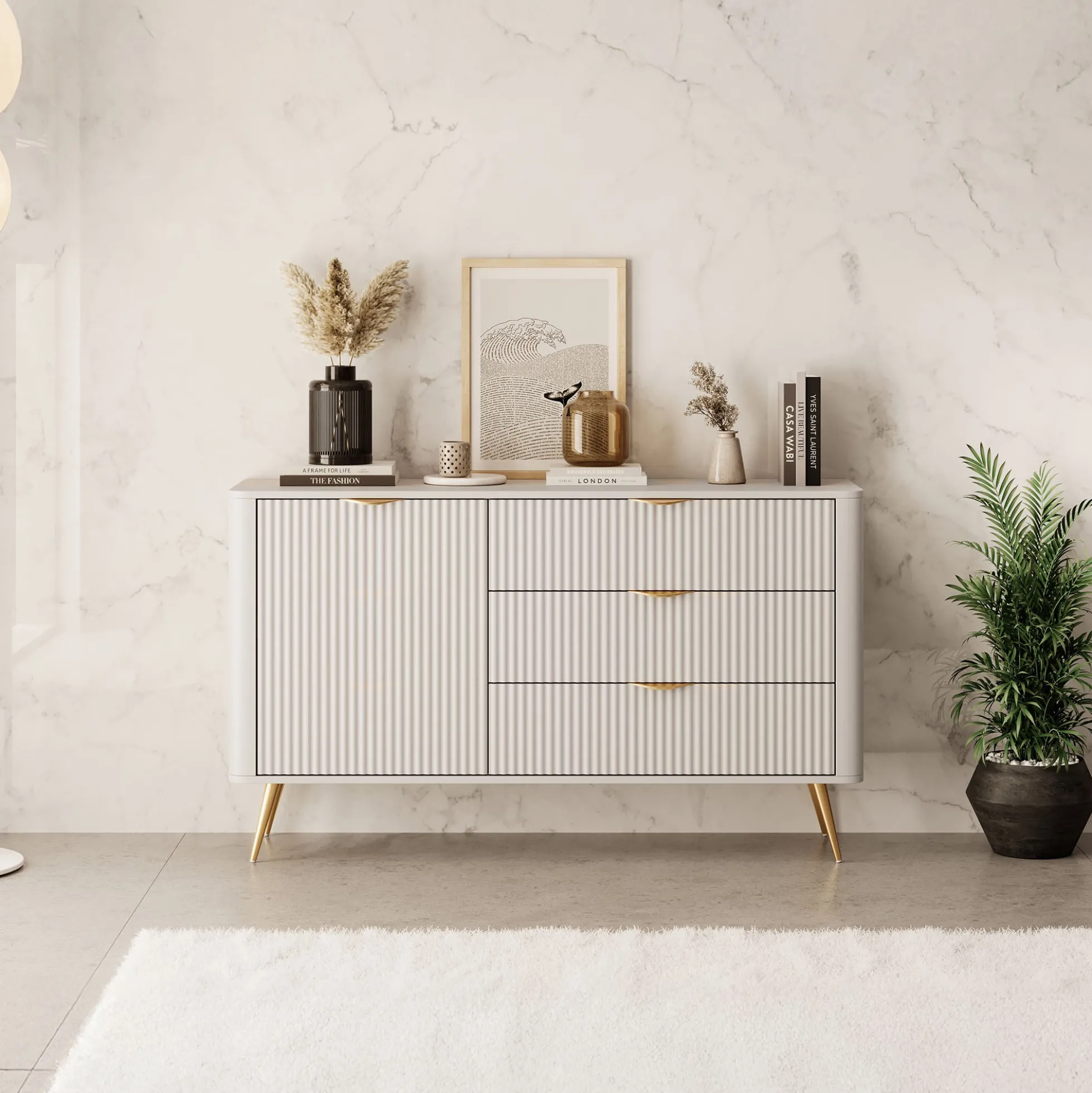 Lima - Dressoir - Beige - 138x38x81 cm
