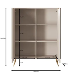 Lima - Dressoir - Beige - 113x38x134 cm
