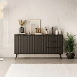 Lima - Dressoir - Zwart - 163x38x81 cm