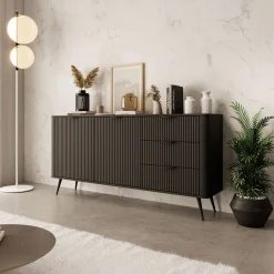 Lima - Dressoir - Zwart - 163x38x81 cm