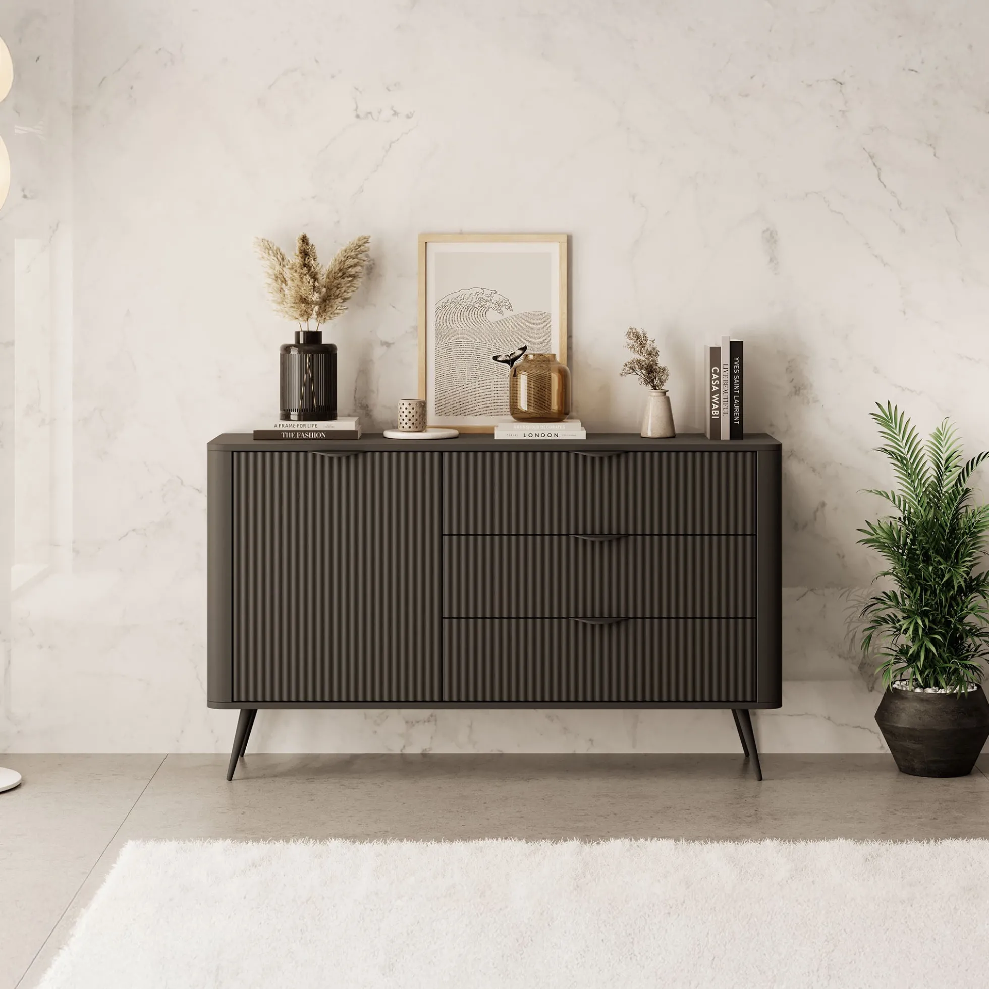 Lima - Dressoir - Zwart - 138x38x81 cm