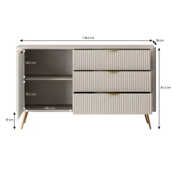 Lima - Dressoir - Zwart - 138x38x81 cm