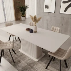 Lima - Eetkamertafel - Uitschuifbaar - Beige - 160-200x90x75 cm