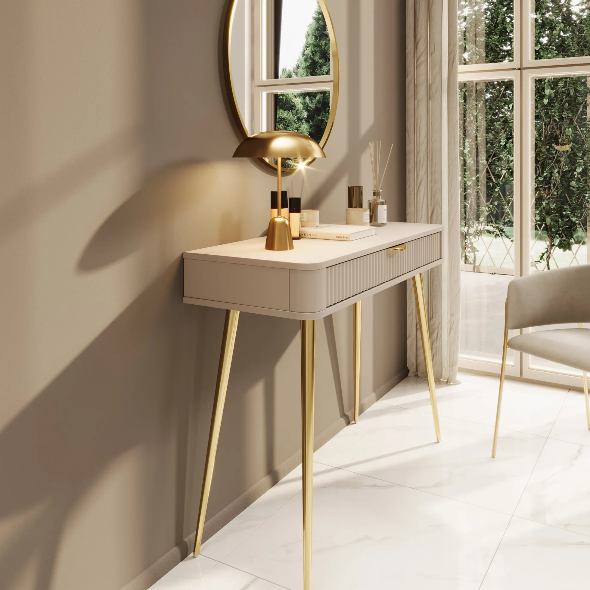 Lima - Kaptafel - Beige - 100x38x78 cm