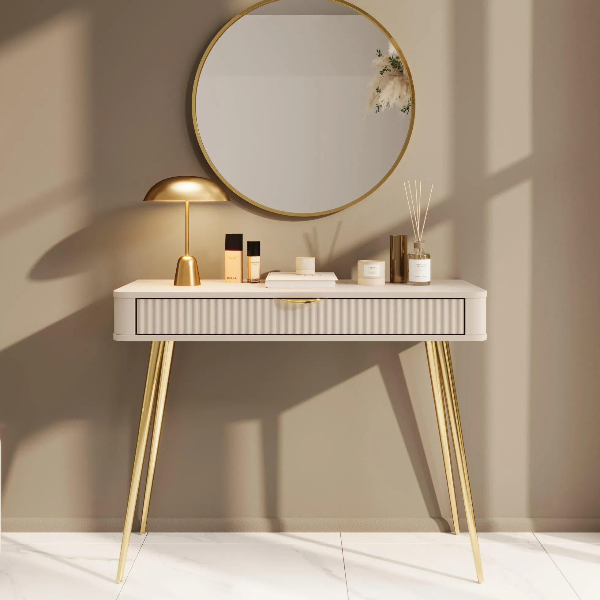 Lima - Kaptafel - Beige - 100x38x78 cm