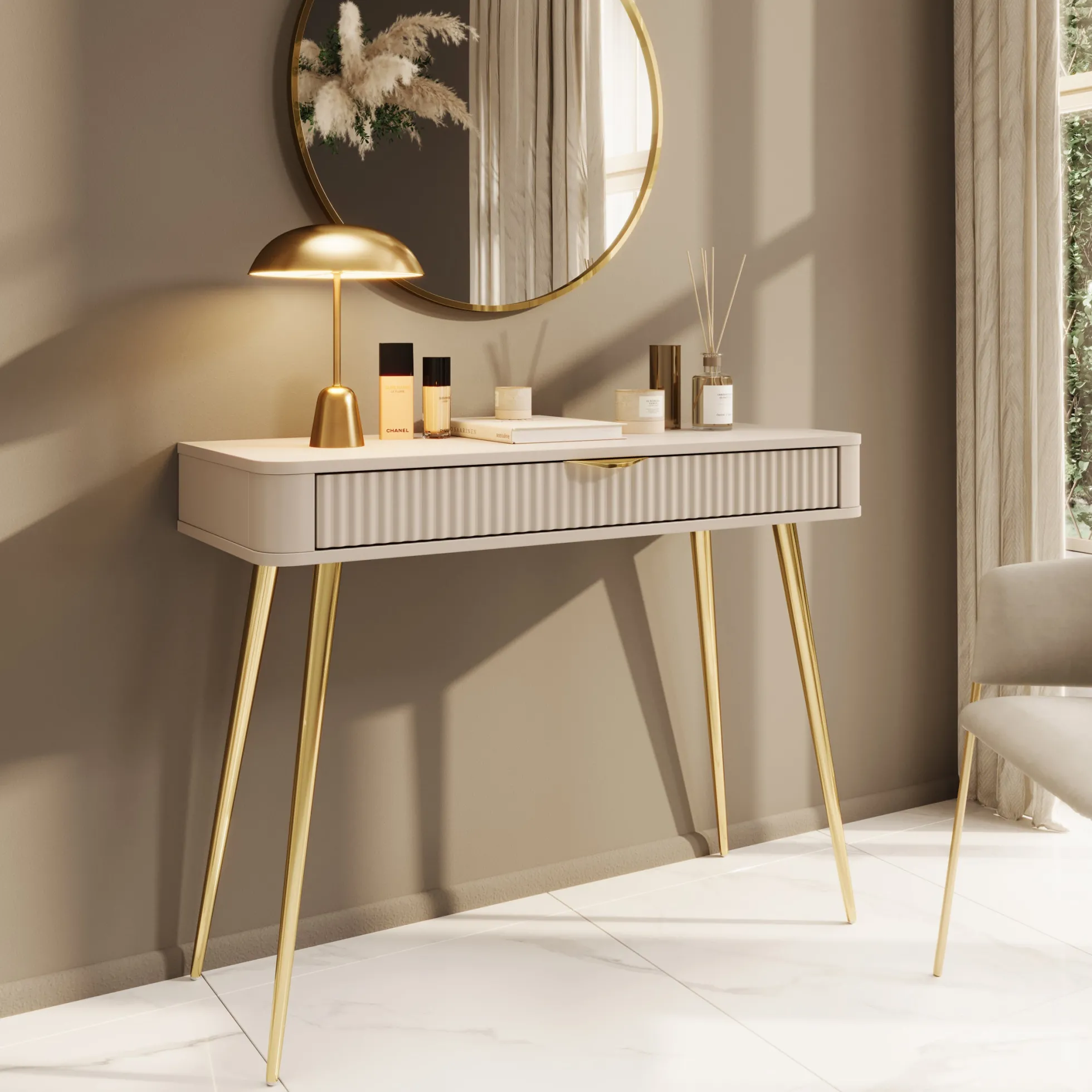 Lima - Kaptafel - Beige - 100x38x78 cm