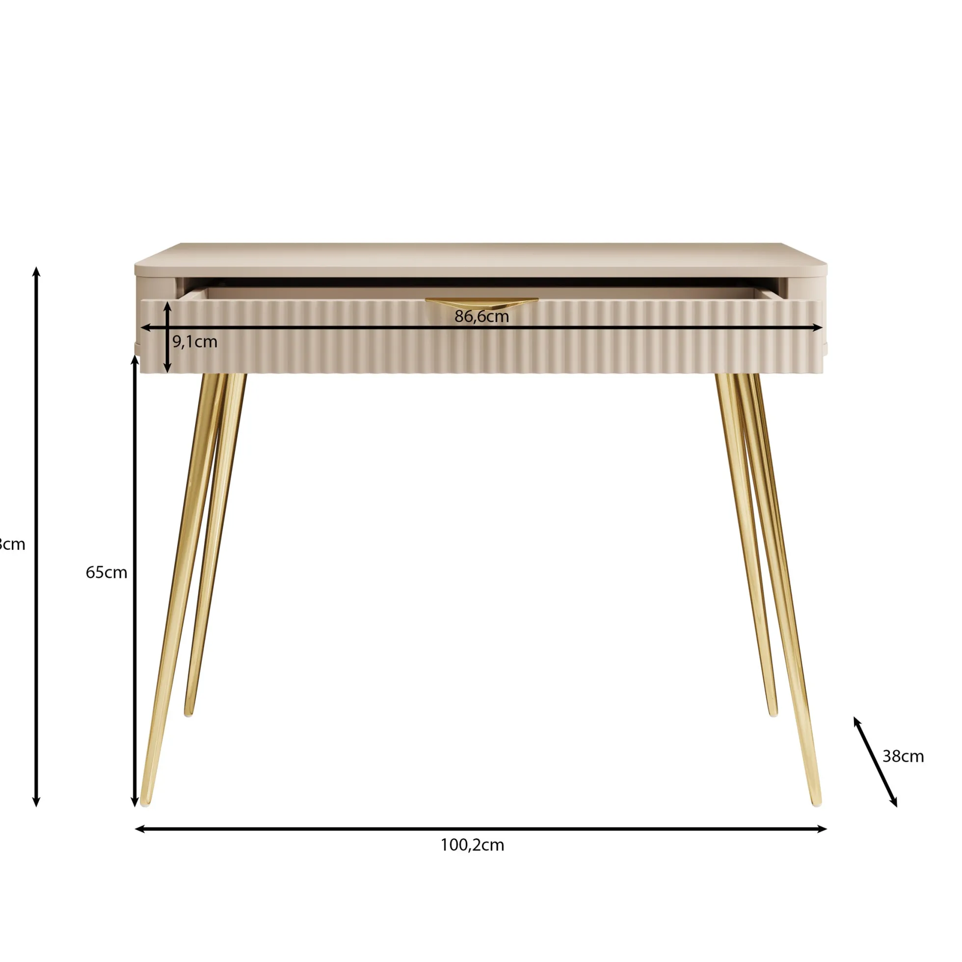 Lima - Kaptafel - Beige - 100x38x78 cm