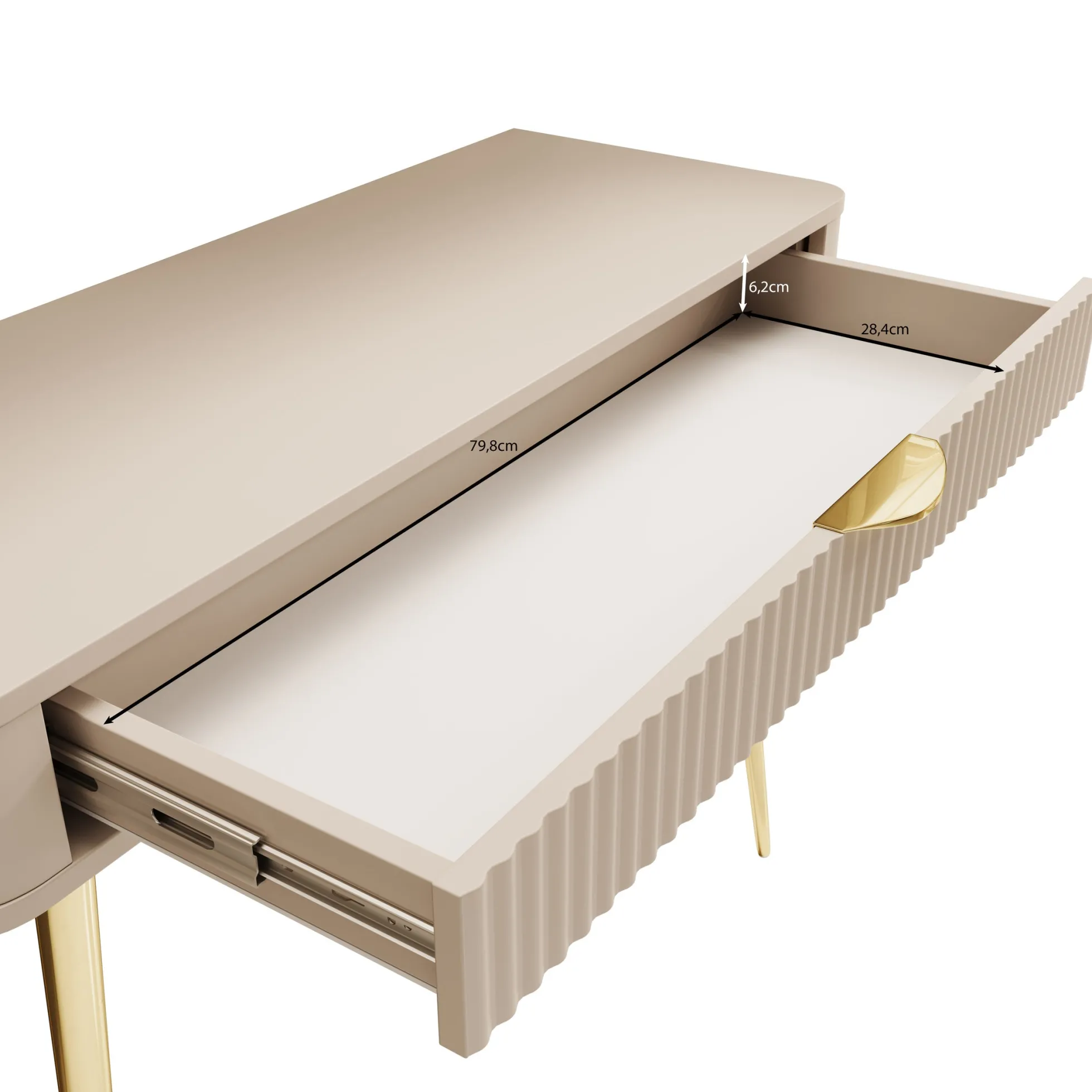 Lima - Kaptafel - Beige - 100x38x78 cm