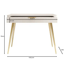 Lima - Kaptafel - Wit - 100x38x78 cm