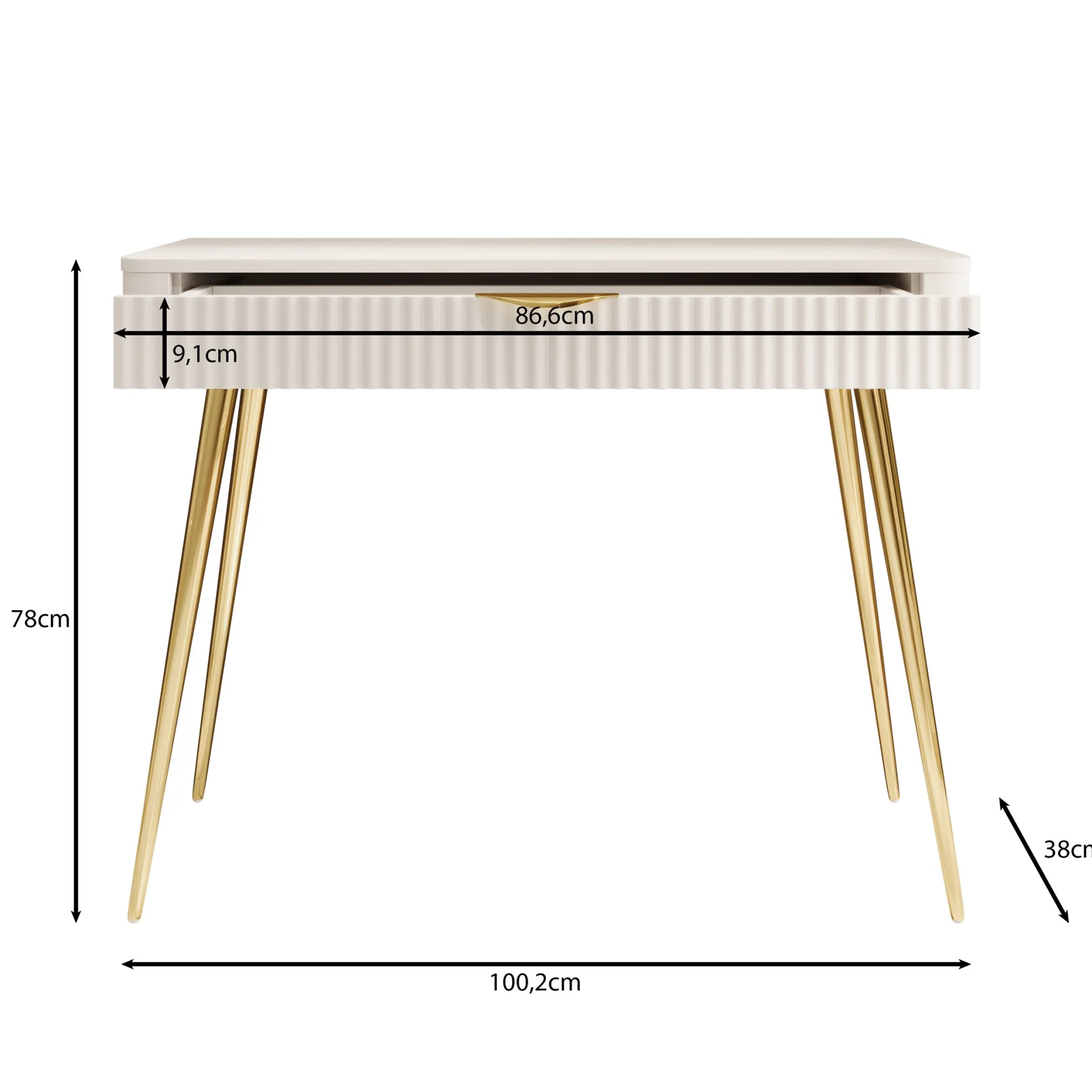 Lima - Kaptafel - Wit - 100x38x78 cm
