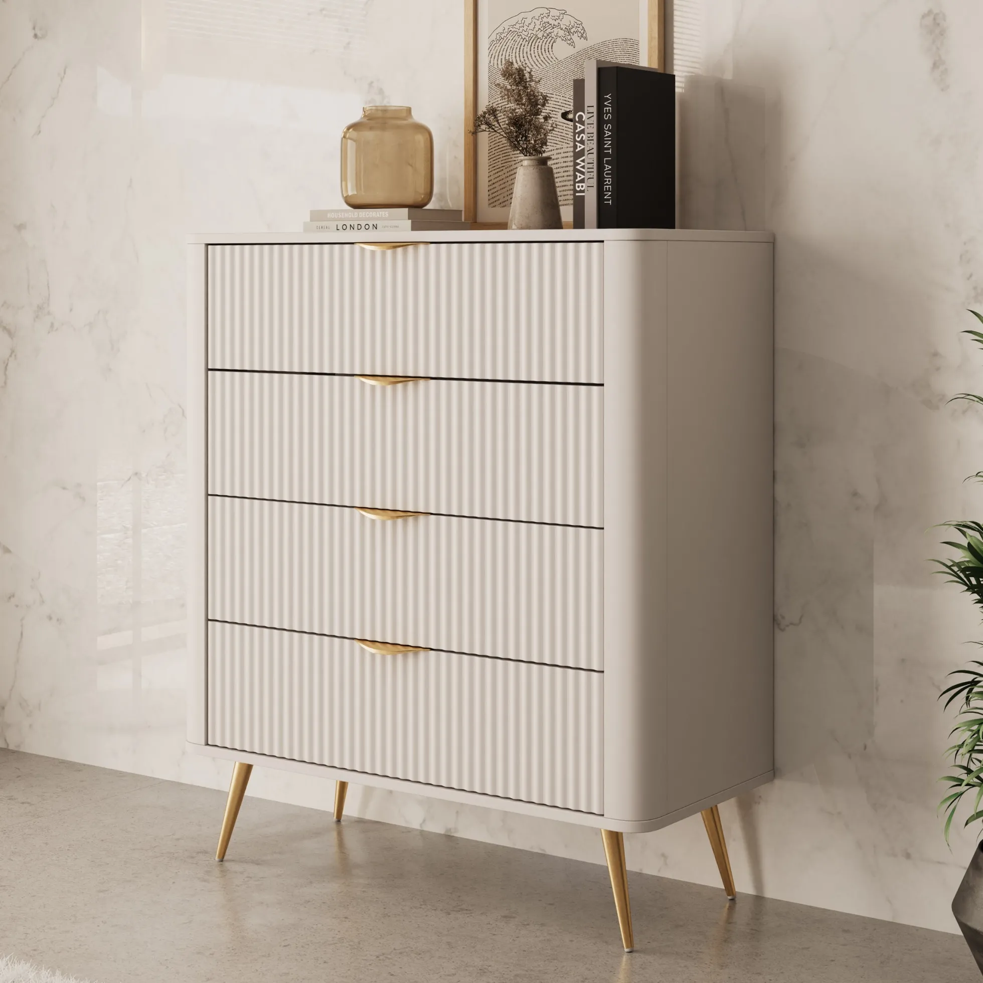 Lima - Ladekast - Beige - 88x38x101 cm