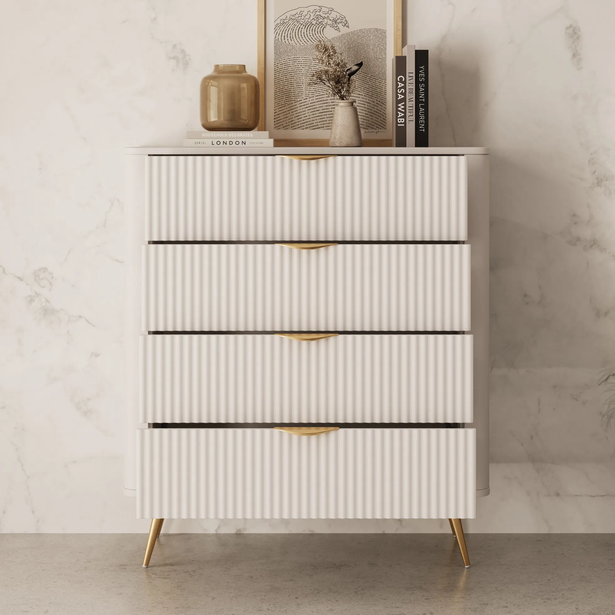 Lima - Ladekast - Beige - 88x38x101 cm