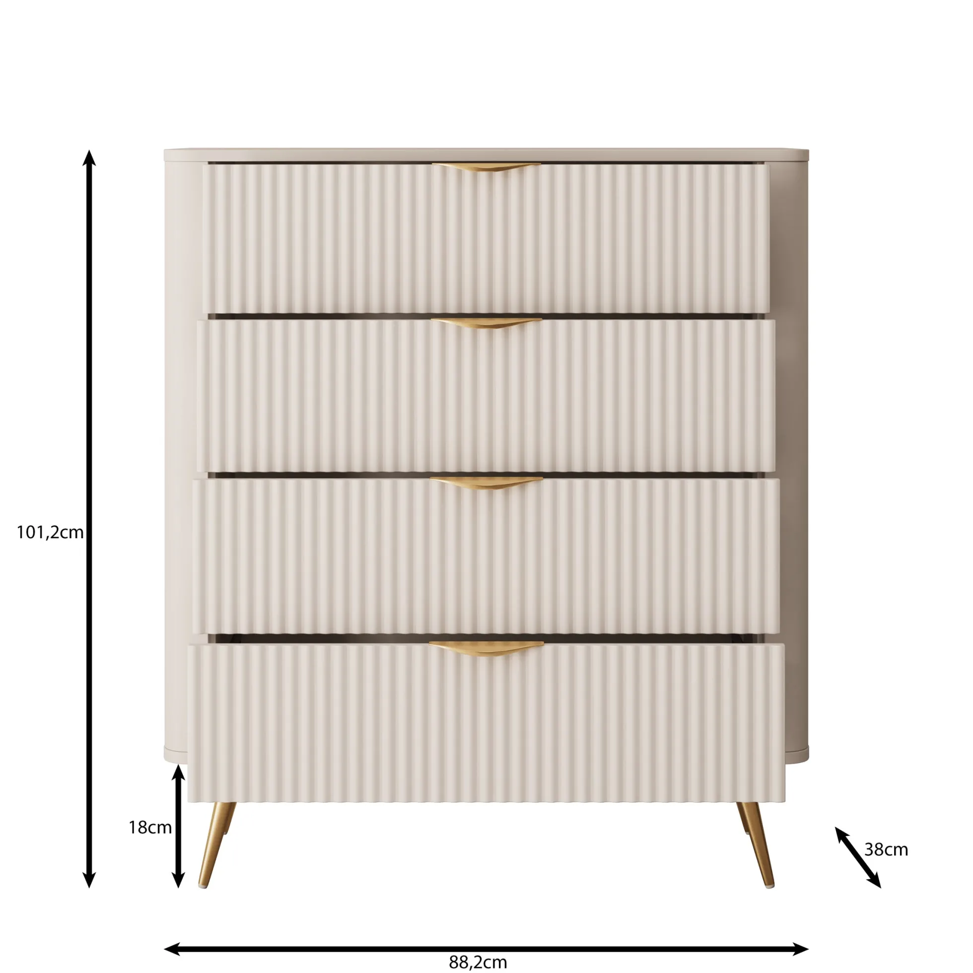 Lima - Ladekast - Beige - 88x38x101 cm