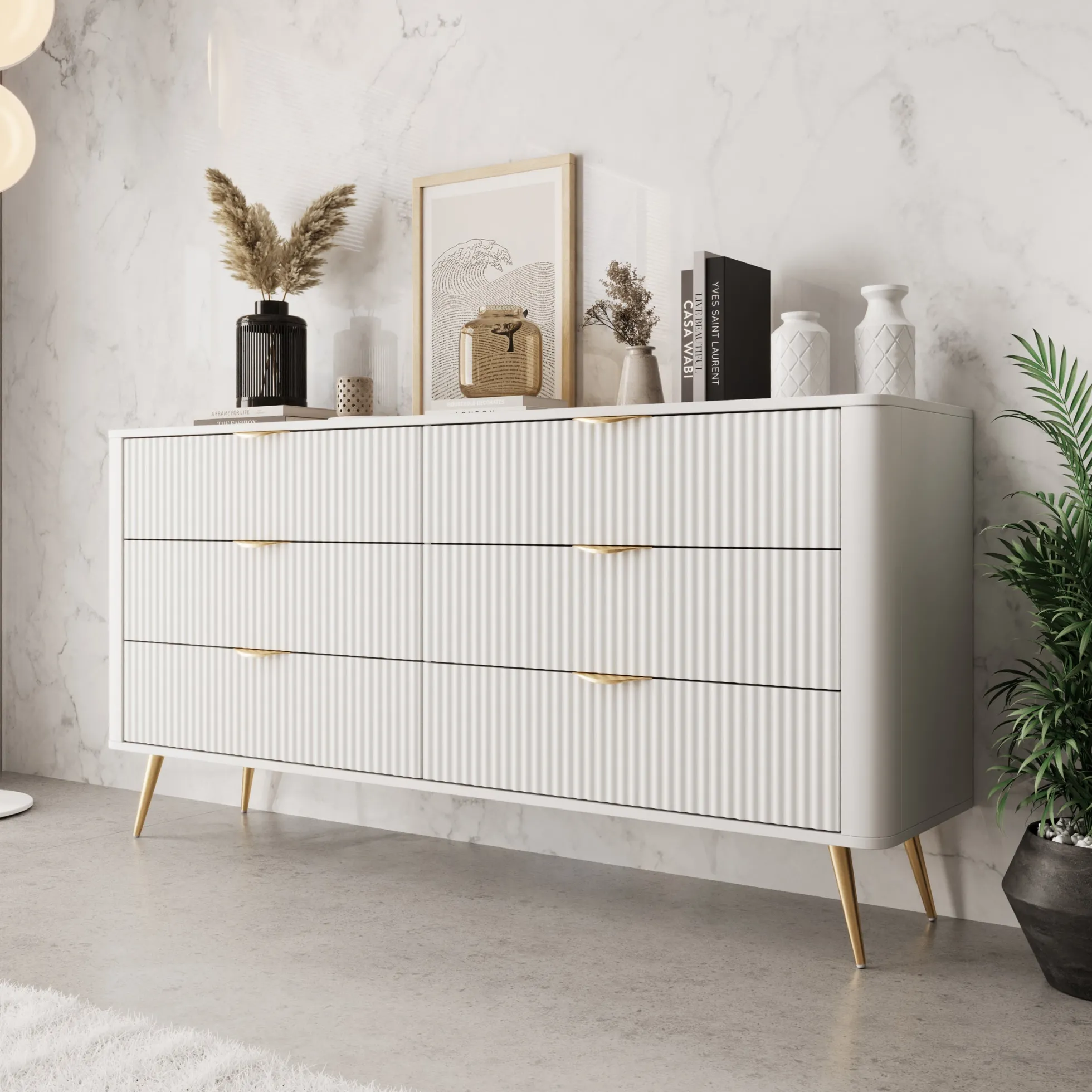 Lima - Ladekast - Wit - 163x38x81 cm