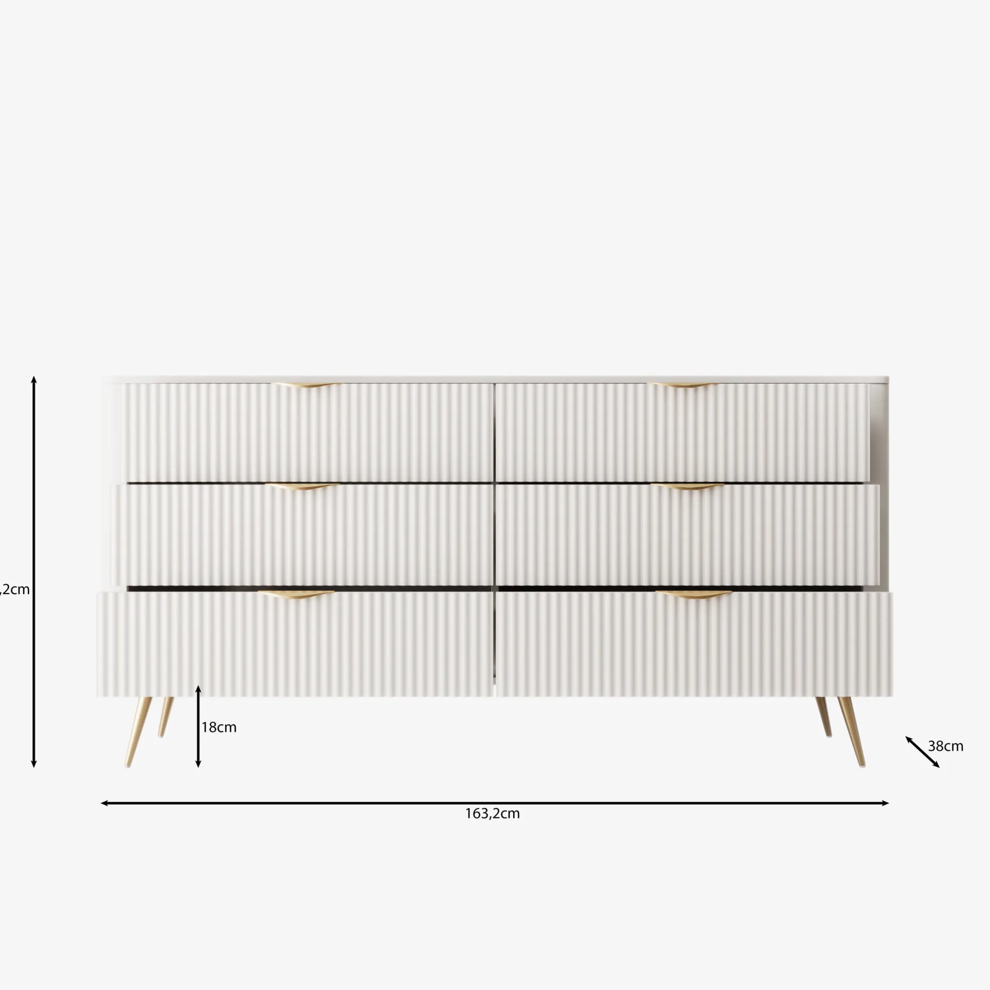Lima - Ladekast - Wit - 163x38x81 cm