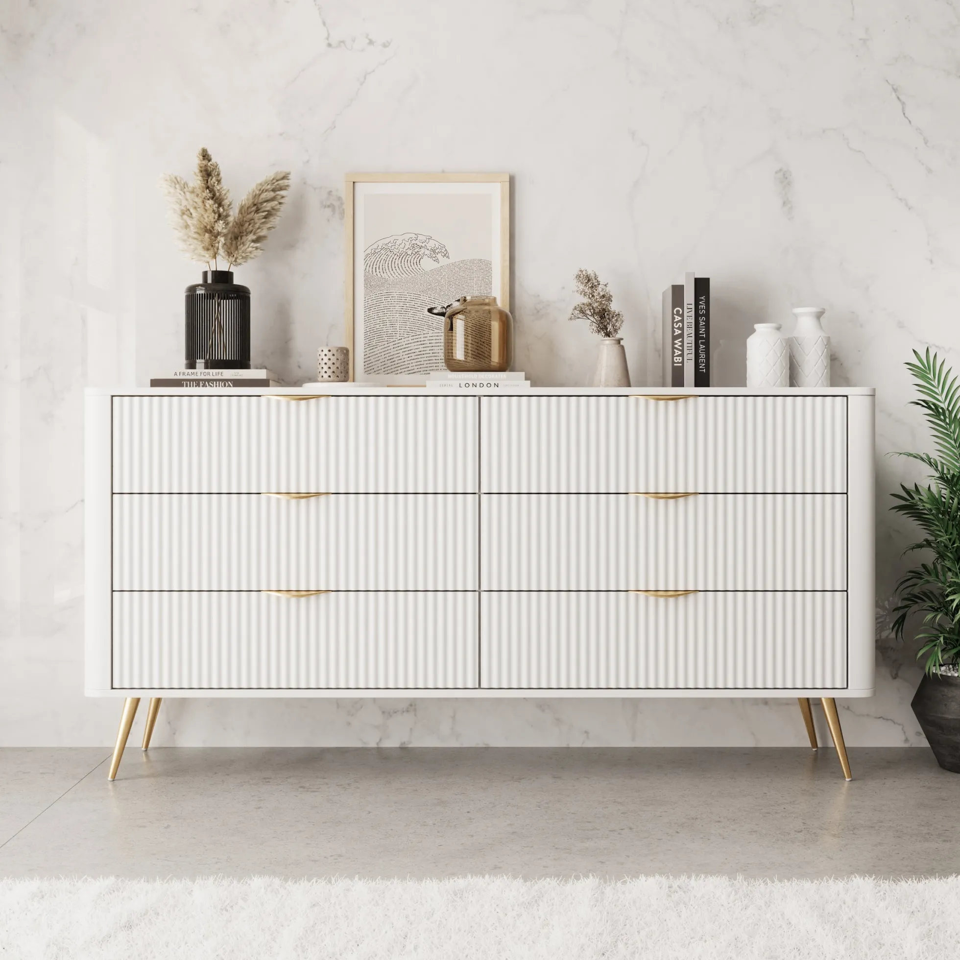 Lima - Ladekast - Wit - 163x38x81 cm