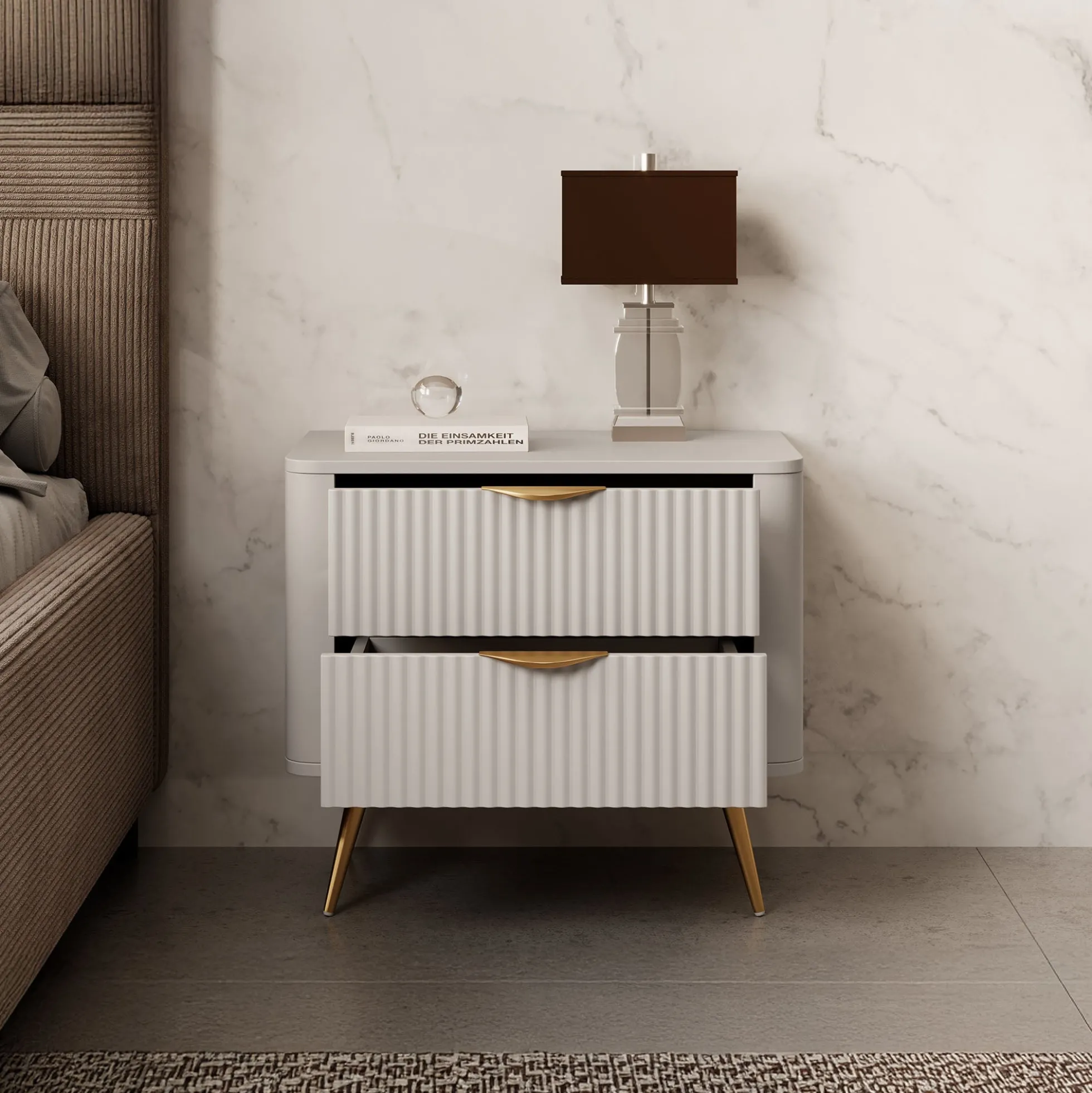 Lima - Nachtkastje - Beige - 63x38x55 cm