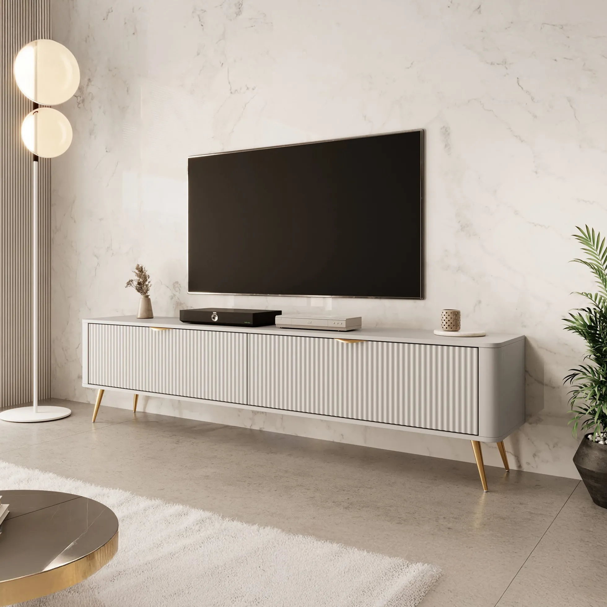 Lima - TV-Meubel - Beige - 200x38x51 cm