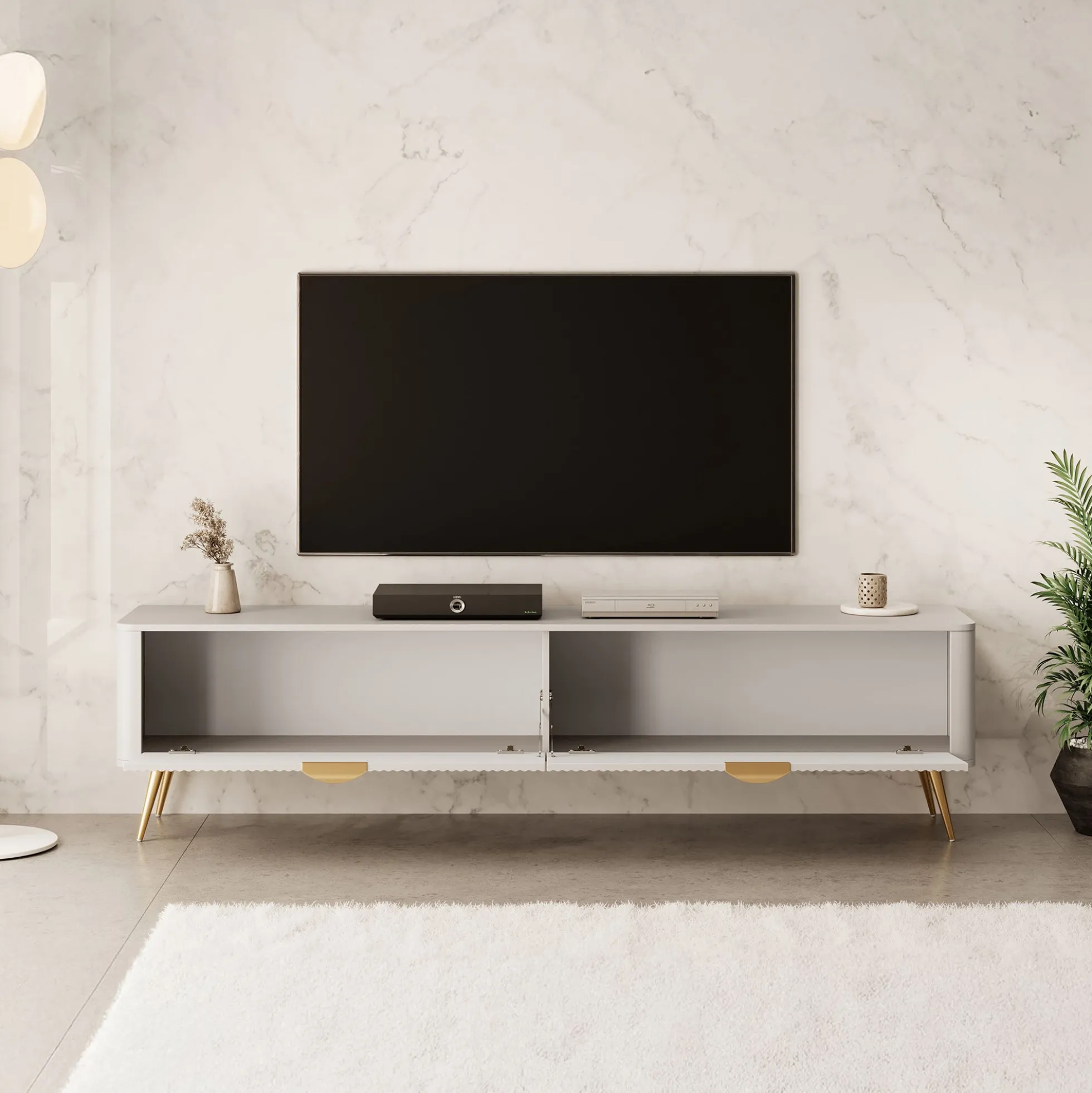 Lima - TV-Meubel - Beige - 200x38x51 cm
