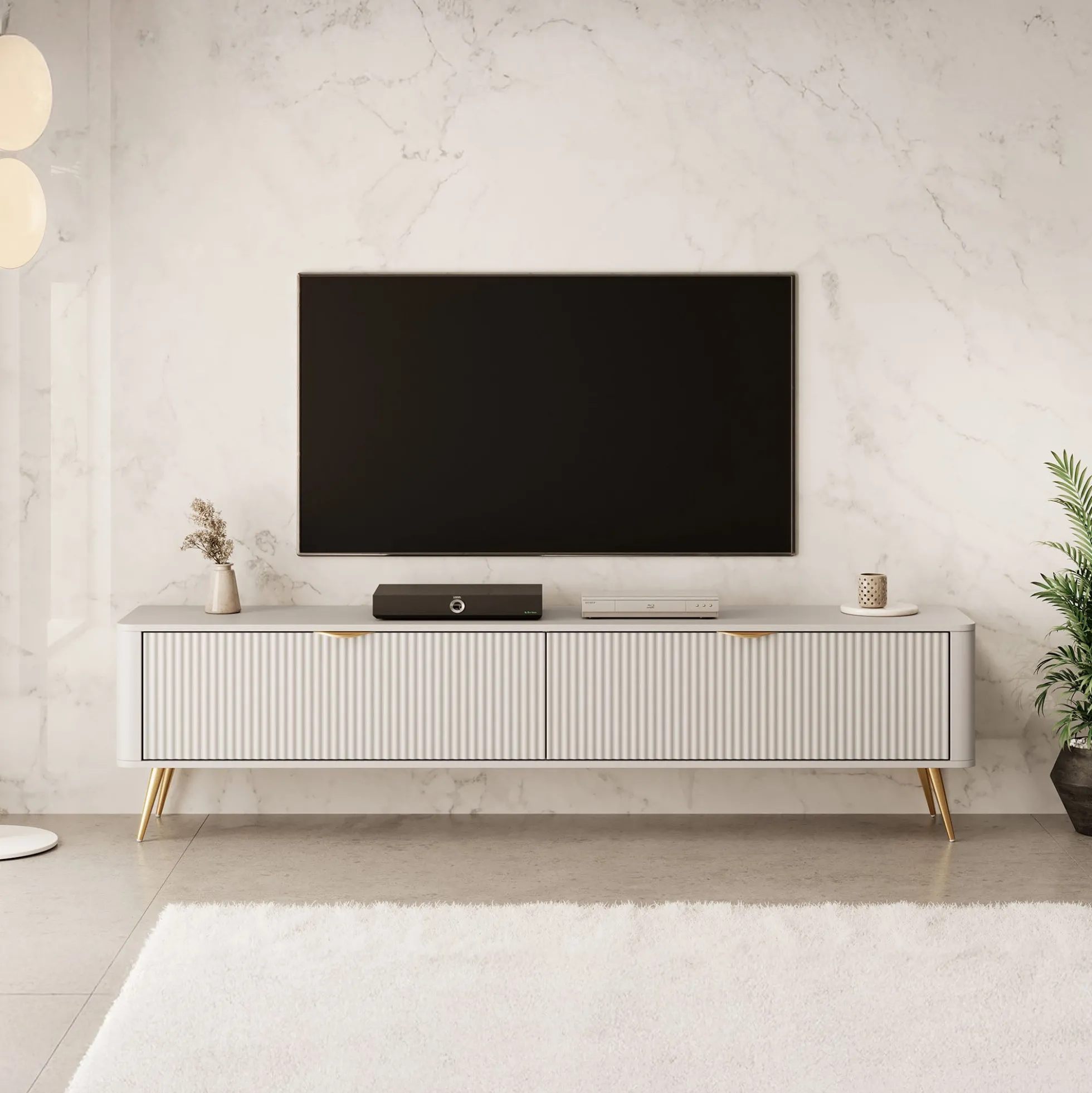 Lima - TV-Meubel - Beige - 200x38x51 cm