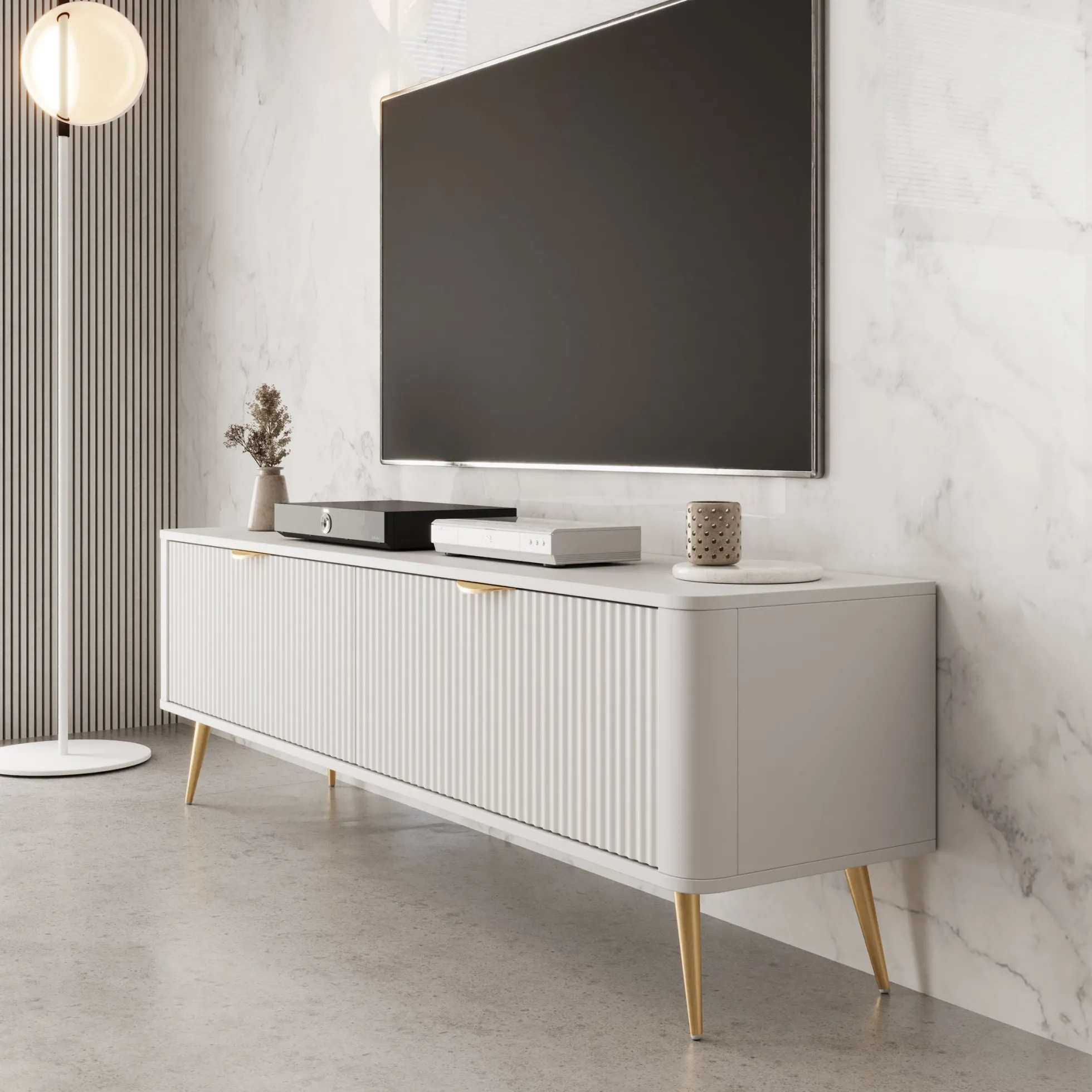 Lima - TV-Meubel - Wit - 163x38x51 cm