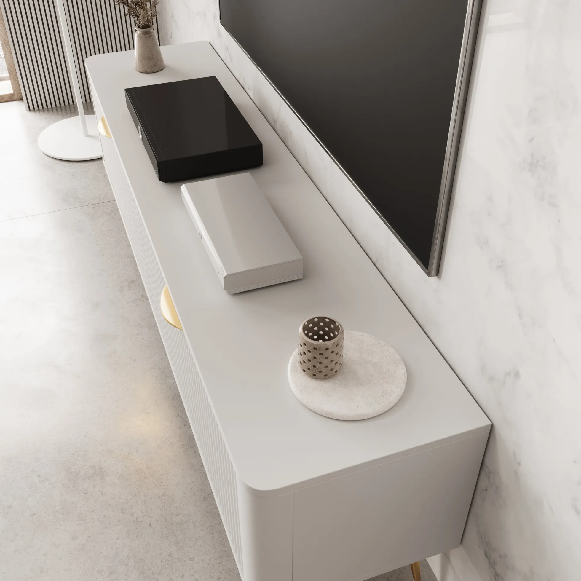 Lima - TV-Meubel - Wit - 163x38x51 cm