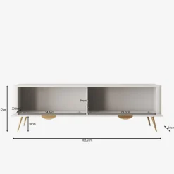 Lima - TV-Meubel - Wit - 163x38x51 cm
