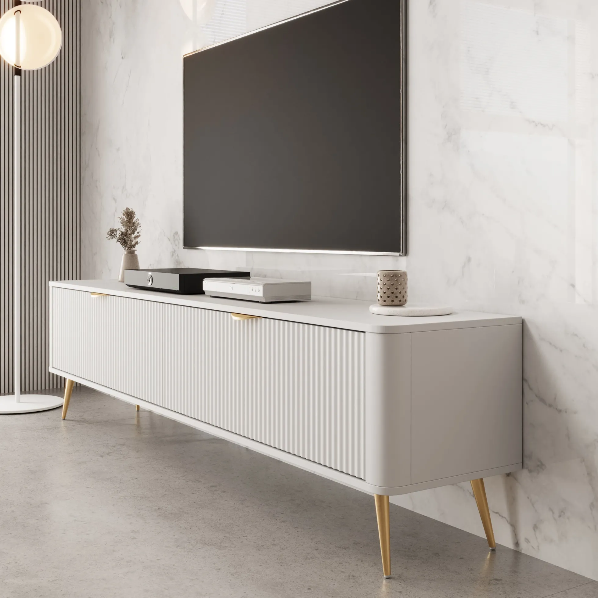 Lima - TV-Meubel - Wit - 200x38x51 cm