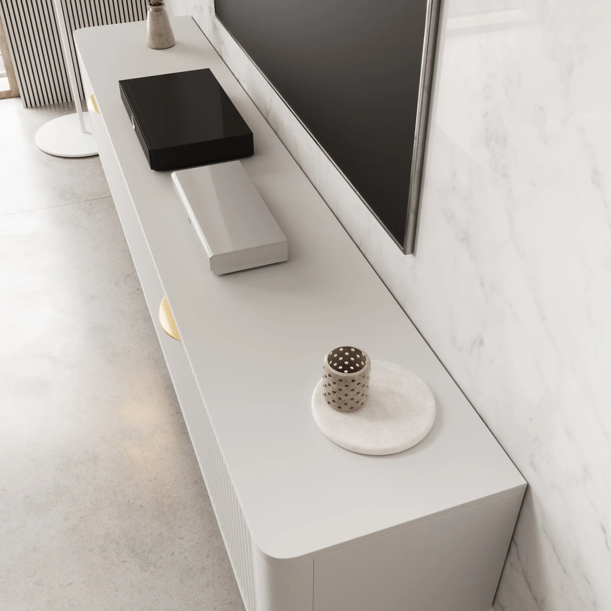 Lima - TV-Meubel - Wit - 200x38x51 cm