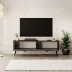 Lima - TV-Meubel - Zwart - 163x38x51 cm