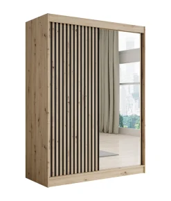 Lisbon 2 - Kledingkast met schuifdeuren - Eiken - 150x62x200 cm