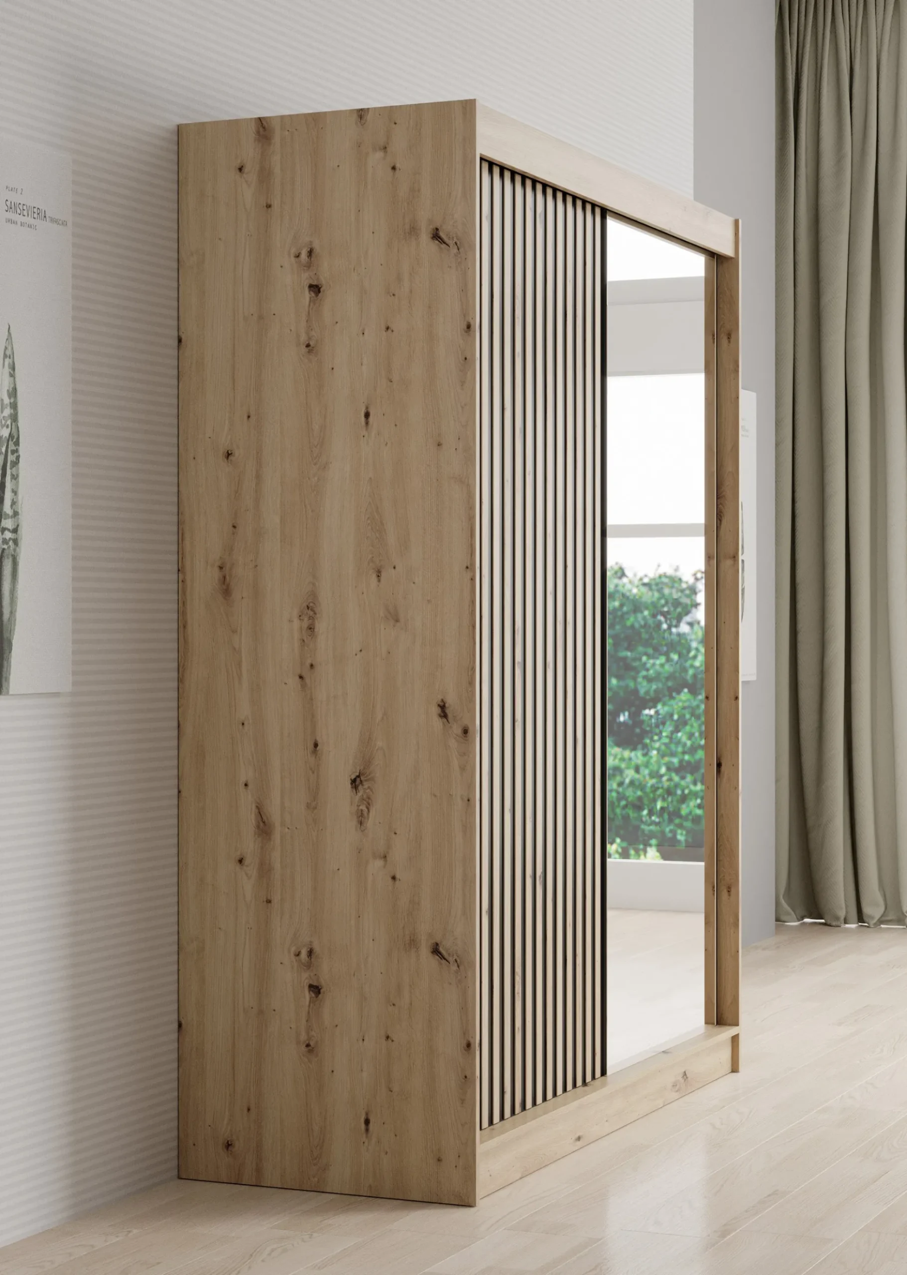 Lisbon 2 - Kledingkast met schuifdeuren - Eiken - 150x62x200 cm