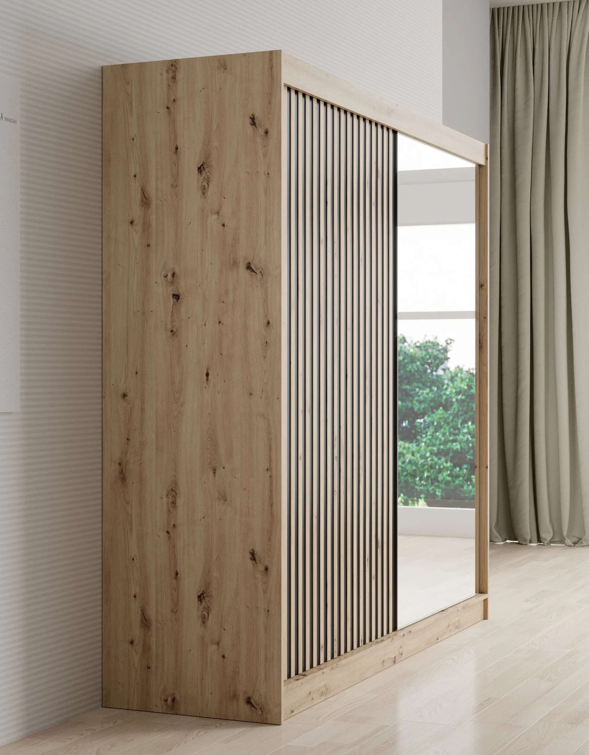Lisbon 2 - Kledingkast met schuifdeuren - Eiken - 200x62x200 cm