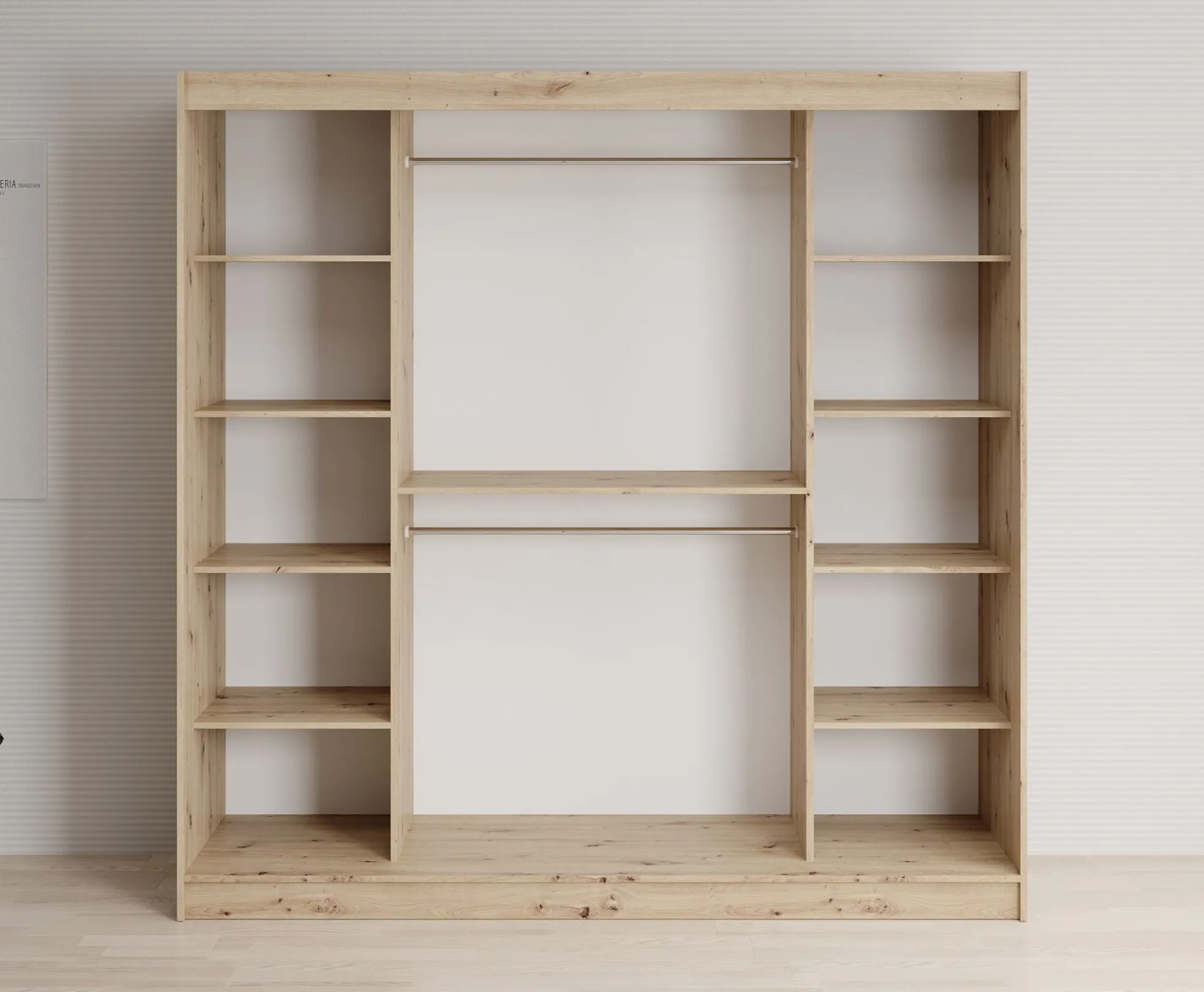 Lisbon 2 - Kledingkast met schuifdeuren - Eiken - 200x62x200 cm