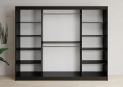 Lisbon 2 - Kledingkast met schuifdeuren - Zwart/eiken - 250x62x200 cm