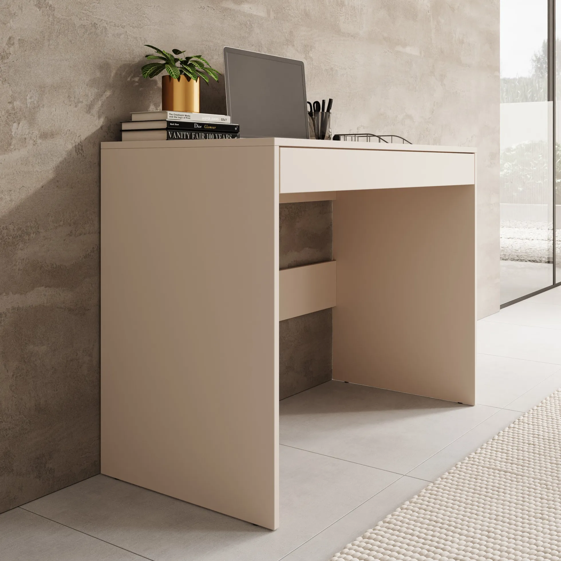 Lombok - Bureau - Beige - 100x50x76 cm