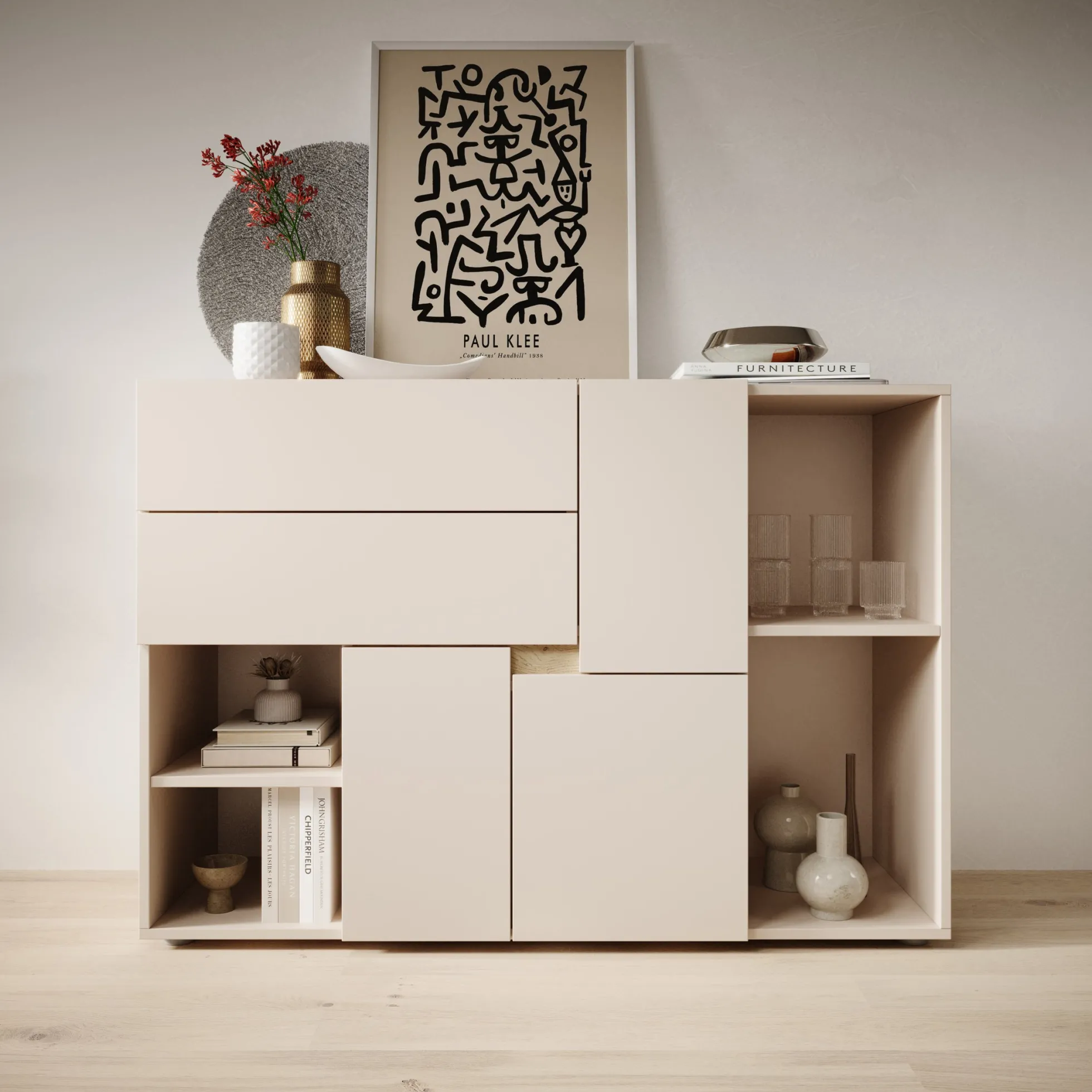 Lombok - Dressoir - Beige - 120x42x84 cm